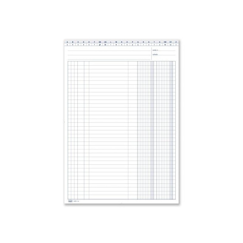 Scheda a 2 colonne con naselli a/z - cartoncino da 200 gr. - 29,7x21 cm